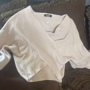 BYER Off-the-Shoulder Cream Sweater